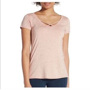 CALIA by Carrie Underwood Front Strap Short sleeves Peach Tee Size L
